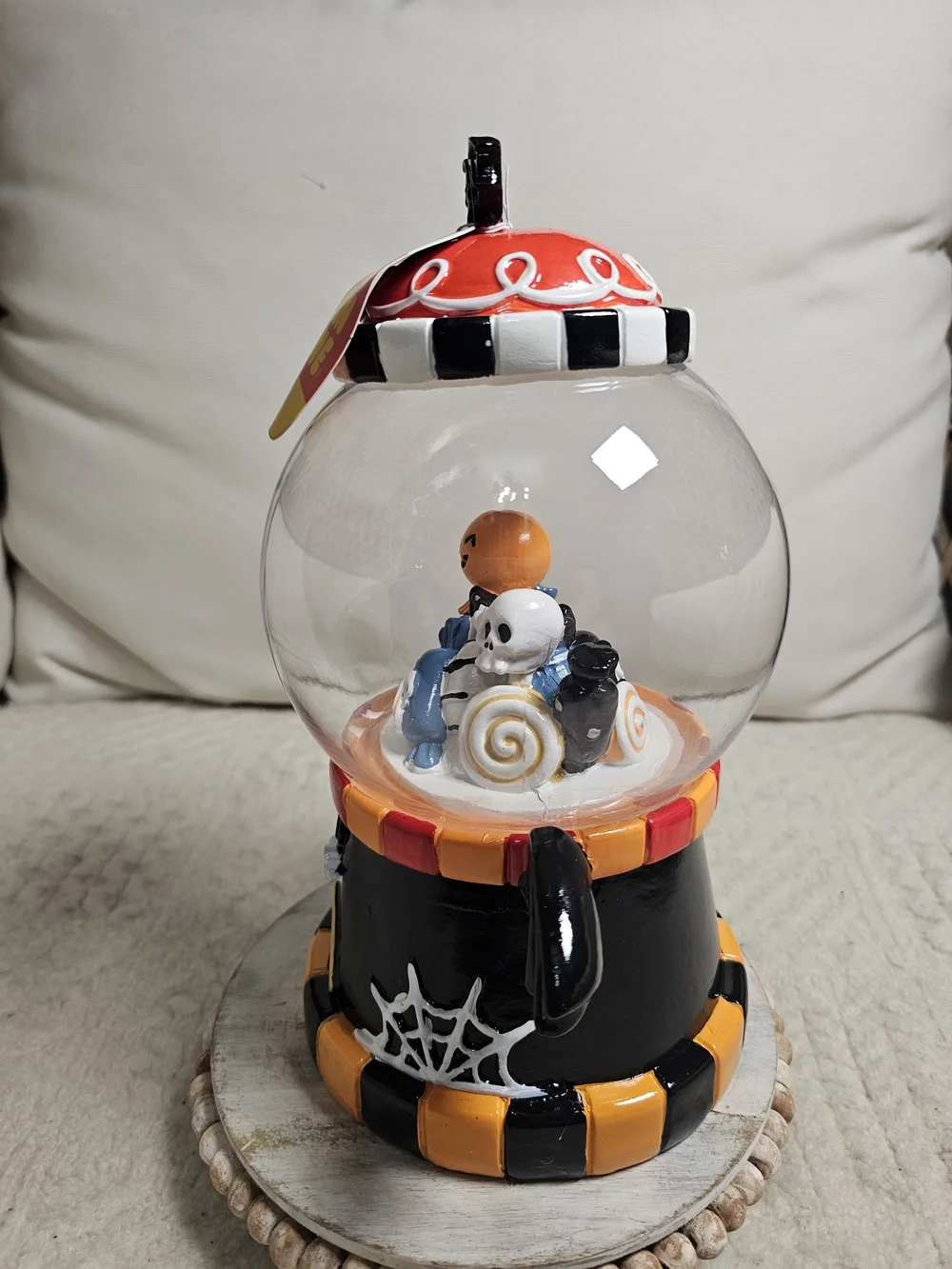 Halloween Candy Corn Lane Gumball Globe Decor - Black & Orange